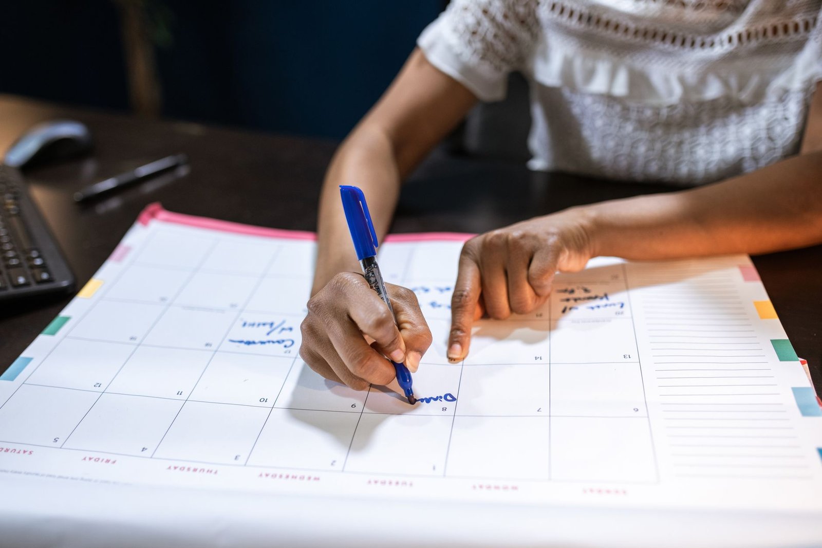 Notes and an appointment folder used to track VA cancer care coordination for veterans