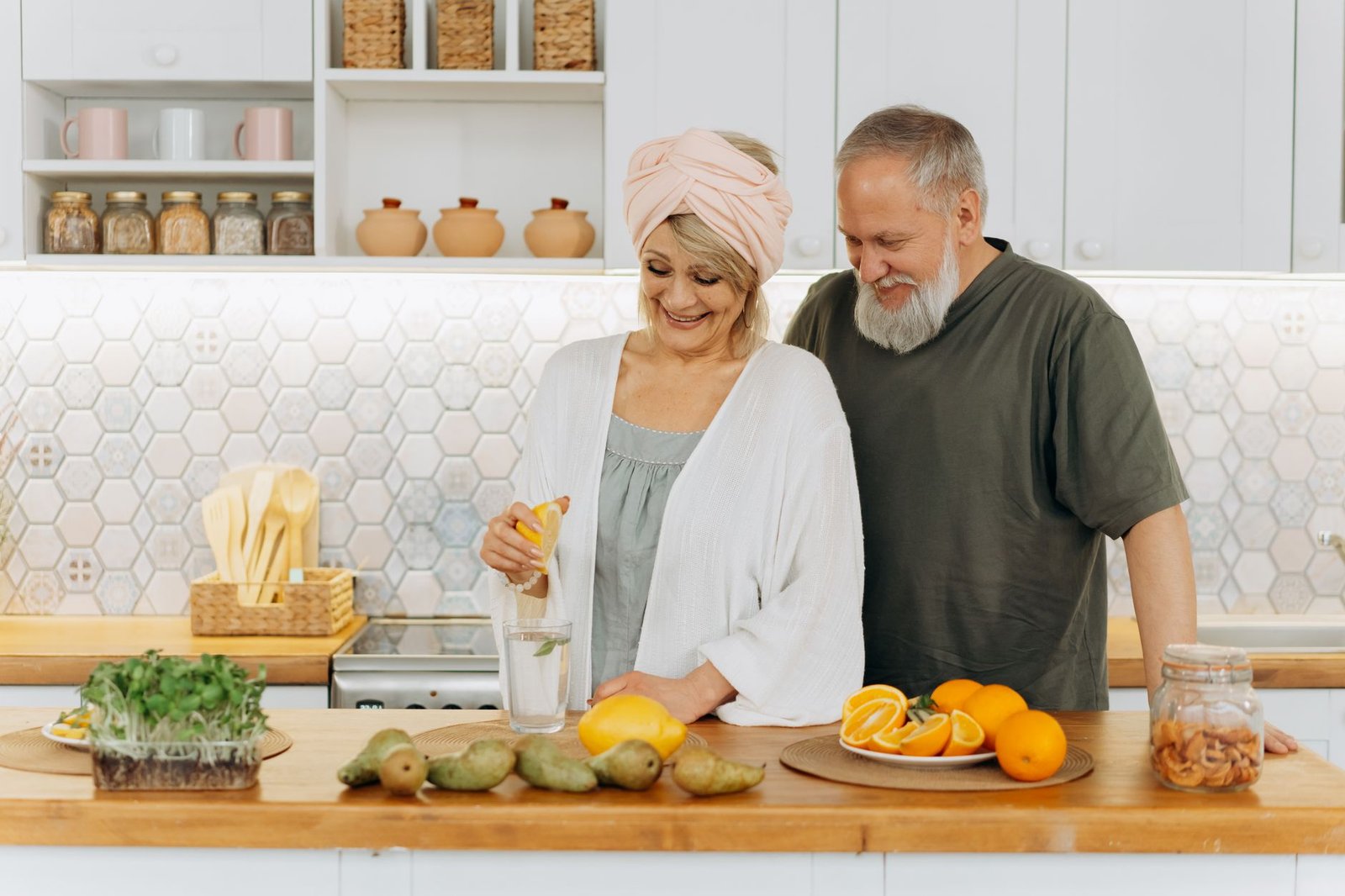 A veteran and his wife prepare an easy high-protein meal at home during cancer treatment
