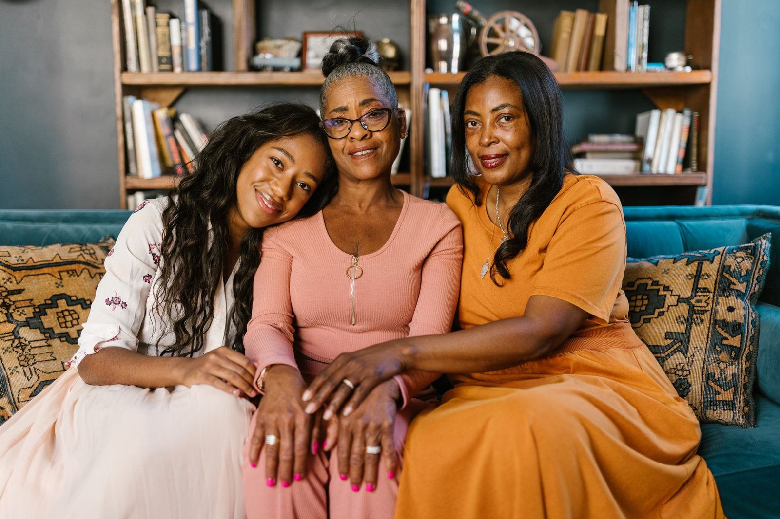 Three generations of a veteran family together, sharing news about a serious cancer diagnosis honestly